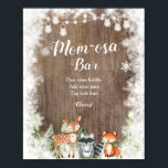 Rustic Winter Animals Woodland Mamma-osa Pub Poster<br><div class="desc">Rustic Winter Animals Woodland Baby Shower Mamma-osa Pub Sign</div>