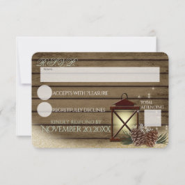Rustic Winter Barn Wood och Lantern Response OSA Kort