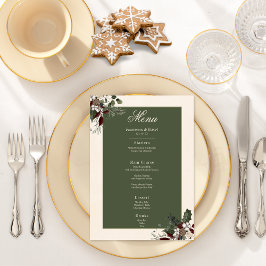 Rustic Winter Berries & Gräs Cream Bröllop Meny