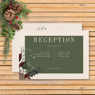 Rustic Winter Berries & Gräs Cream Reception Tilläggskort