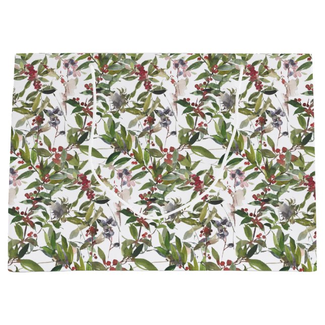 Rustic Winter Berries Helgdag Large Gift Bag (Framsidan)