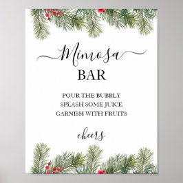 Rustic Winter Berry Gräs Greenery Bröllop Poster