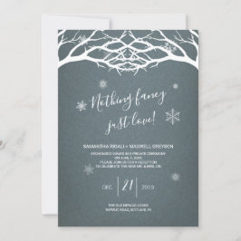 Rustic Winter Birch Elopement Inbjudan