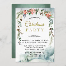 Rustic Winter Blommigt Forest jul Party