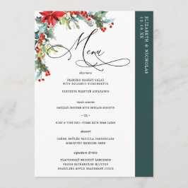 Rustic Winter Blommigt | Modern Bröllop Menu Meny