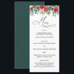 Rustic Winter Blommigt | Modern Bröllop Menu Meny<br><div class="desc">Vackra menykort för att komplettera dina bord-inställningar vid bröllop eller nästa middag party. Lägg till anpassningsbarnas ordalydelse i den här designen genom att använda rutorna "Redigera den här designmallen" på objektets höger eller klicka på den blå "Anpassa den" om du vill ordna texten, ändra typsnitt och färg och även lägga...</div>