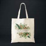 Rustic Winter Botanical Bröllop Välkomsthantbok Tygkasse<br><div class="desc">Välkomna bröllopsfesten och gästerna till bröllop helg med den här söt personligen i väskan. Bron och namn är skrivna i stor traditionell text, medan ditt välkomnande påstående är skrivet i ett trendig-skript. Konstruktionen är på båda sidor om säcken. Perfekt för ett vinterbröllop. I den botaniska utformningen ingår klövar och röda...</div>