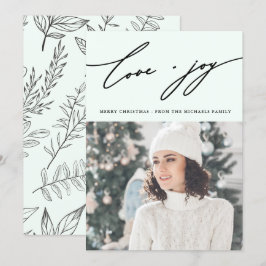 Rustic Winter Botanical med Photo Helgdag Grönt Inbjudningar