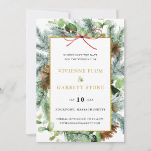 Rustic Winter Botanical Spara Datumet