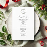 Rustic Winter Botanicals Bröllop Decor Menus Flygblad<br><div class="desc">Designad för att samordna med min kontosamling för botaniska konstverk bröllop kan dessa budgetmiddagar vara personlig med dina val av namn och måltider. De har en unik vattenfärg och linjekonst och gör att perfekten passar dina bord-inställningar. Menyn ord är inställd i ett modernt calligraphy-skript i sage grönt. Det botaniska kortet...</div>