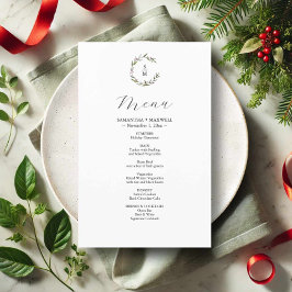 Rustic Winter Botanicals Bröllop Decor Menus Flygblad