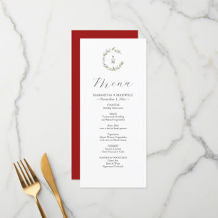 Rustic Winter Botanicals Bröllop Decor Menus Meny