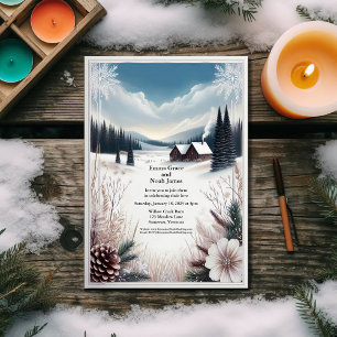 Rustic Winter Cabin-bröllopsinbjudan Inbjudningar