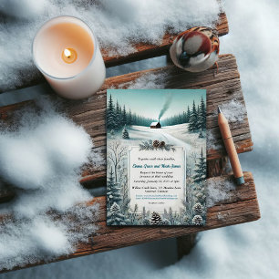Rustic Winter Cabin-bröllopsinbjudan Inbjudningar