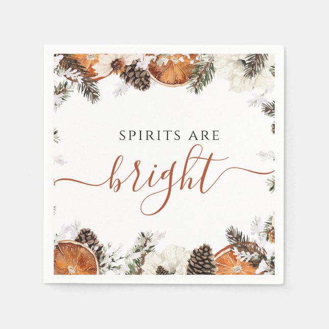 Rustic Winter Citrus & Gräs Julfest Pappersservett (Framsidan)