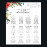 Rustic Winter Floral | Wedding Table Seating Poster<br><div class="desc">Rustic Winter Floral Wedding Seating Chart Poster. A color combo that is the epitome of any chic winter soiree! Rich ruby red is intertwined with lush green, ivory, and a dark gray to create a magnificent wintry palette. This pretty combo can be brought into any element, whatever your event style....</div>