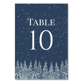 Rustic Winter Forest Wedding Table Number Cards Bordsnummer
