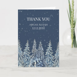 Rustic Winter Forest Wedding Thank You Card Tack Kort