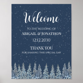 Rustic Winter Forest Wedding Welcome Poster