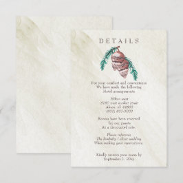 Rustic Winter Forest Woodland Gräs Cone Bröllop Tilläggskort