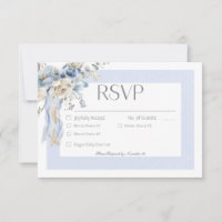 Rustic Winter Frosty Blue & White Blommigt Middag
