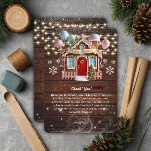 Rustic Winter Gingertea House Baby Shower Tack Kort
