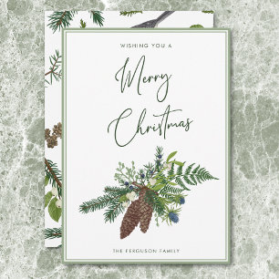 Rustic Winter Gräs & Berries Spray-jul Julkort