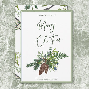 Rustic Winter Gräs & Berries Spray-jul Julkort