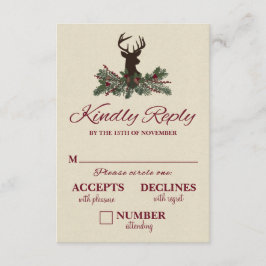 Rustic Winter Gräs Bröllop OSA Card