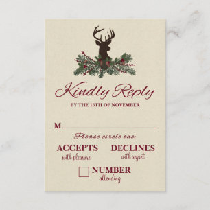Rustic Winter Gräs Bröllop OSA Card Kort