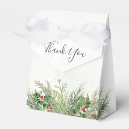 Rustic Winter Greenery Berries Gräs Cone Bröllop Presentaskar