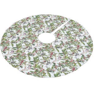 Rustic Winter Holly Berries Helgdag jul Julgransmatta Borstad Polyester