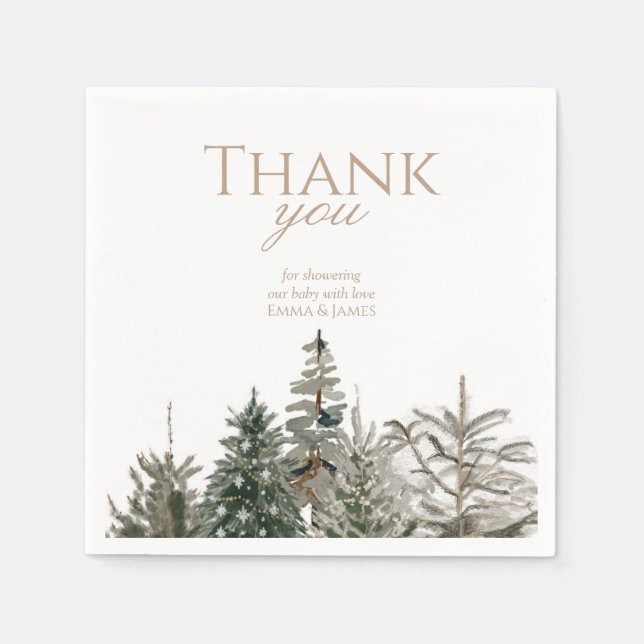 Rustic Winter-julgranens Napkins Pappersservett (Framsidan)