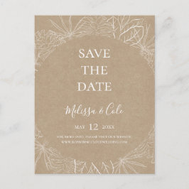 Rustic Winter | Kraft Save Date Postcard Inbjudan Vykort