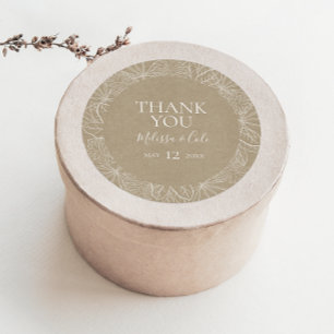 Rustic Winter Kraft Tack Favor Sticker Runt Klistermärke