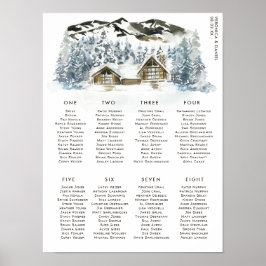 Rustic Winter Mountain Bröllop Bord Seating Poster