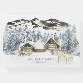 Rustic Winter Mountain Bröllop Guest Gästböcker