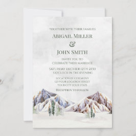 Rustic Winter Mountain Forest Wedding Invitations Inbjudningar