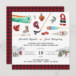 Rustic Winter Mountain | Kampanj i Bröllop Inbjudningar