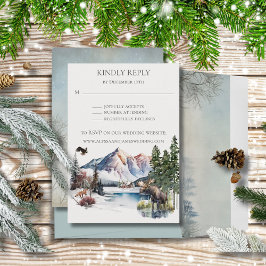 Rustic Winter Mountain Lodge OSA Reply Inbjudningar