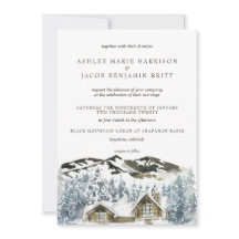 Rustic Winter Mountain Wedding bjudande