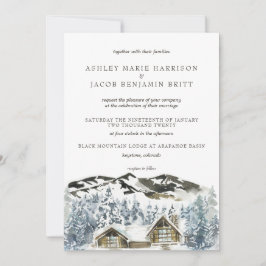 Rustic Winter Mountain Wedding bjudande Inbjudningar