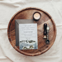 Rustic Winter Mountain Wedding bjudande