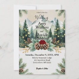 Rustic Winter Mountain Wedding bjudande Inbjudningar