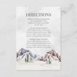 Rustic Winter Mountain Wedding Direction Insert Tilläggskort