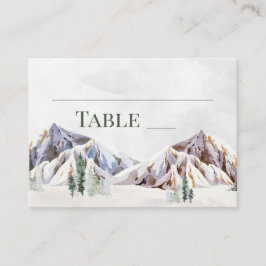 Rustic Winter Mountain Wedding Place Setting Cards Placeringskort