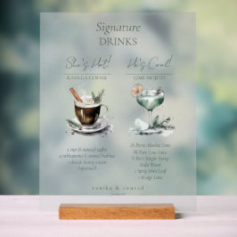 Rustic Winter Namnteckning Drinks Frosted ID1049