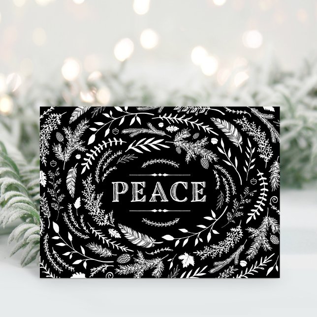 Rustic Winter Peace Holiday Greeting Card Helgkort (Skapare uppladdad)