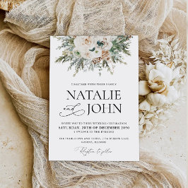 Rustic Winter Pinecone Wedding bjudande Inbjudningar