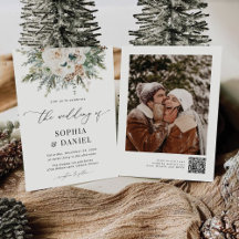 Rustic Winter Pinecone Wedding bjudande